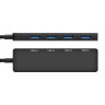 USB-Хаб (концентратор) 4-в-1 ExeGate DUB-4C/3 (кабель-адаптер USB Type C --> 4xUSB3.0, Plug&Play, корпус алюминиевый, черный)