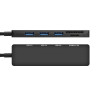 Док-станция 4-в-1 ExeGate DUB-2213C/CR (кабель-адаптер USB Type-C --> 2xUSB2.0+ 1xUSB3.0+Card Reader, Plug&Play, корпус алюминиевый, черный)