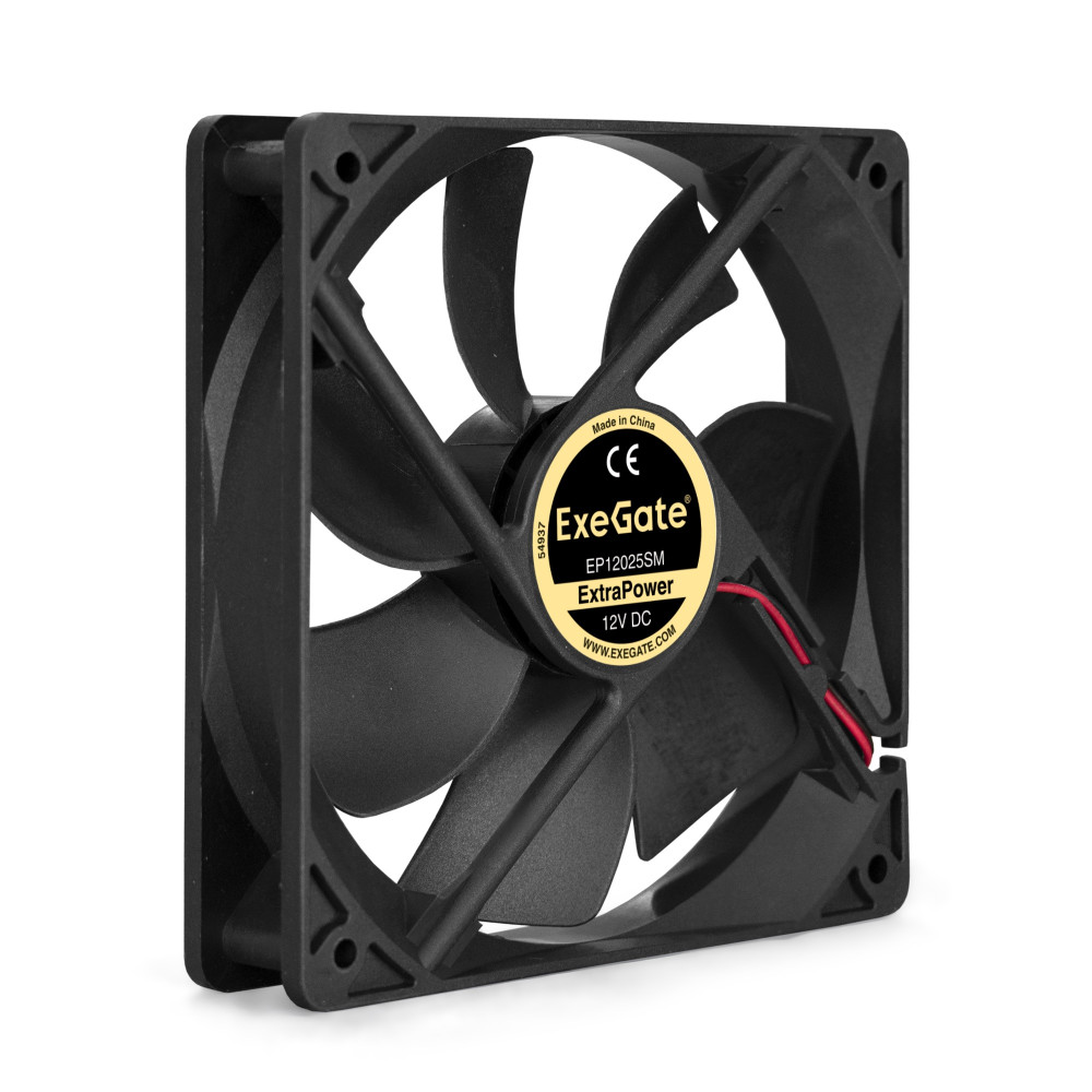 Вентилятор 12В DC ExeGate ExtraPower EP12025SM (120x120x25 мм, Sleeve bearing (подшипник скольжения), Molex, 1800RPM, 28dBA)