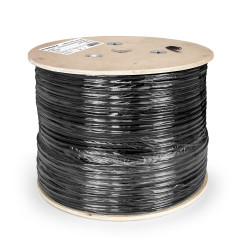 Кабель ExeGate UTP4-C5e-CU-S24-SW-OUT-PE-BK-305-FLUKE UTP 4 пары кат.5e медь, 24AWG, FLUKE® test pass, внешн., с тросом, катушка 305м, черн., PE