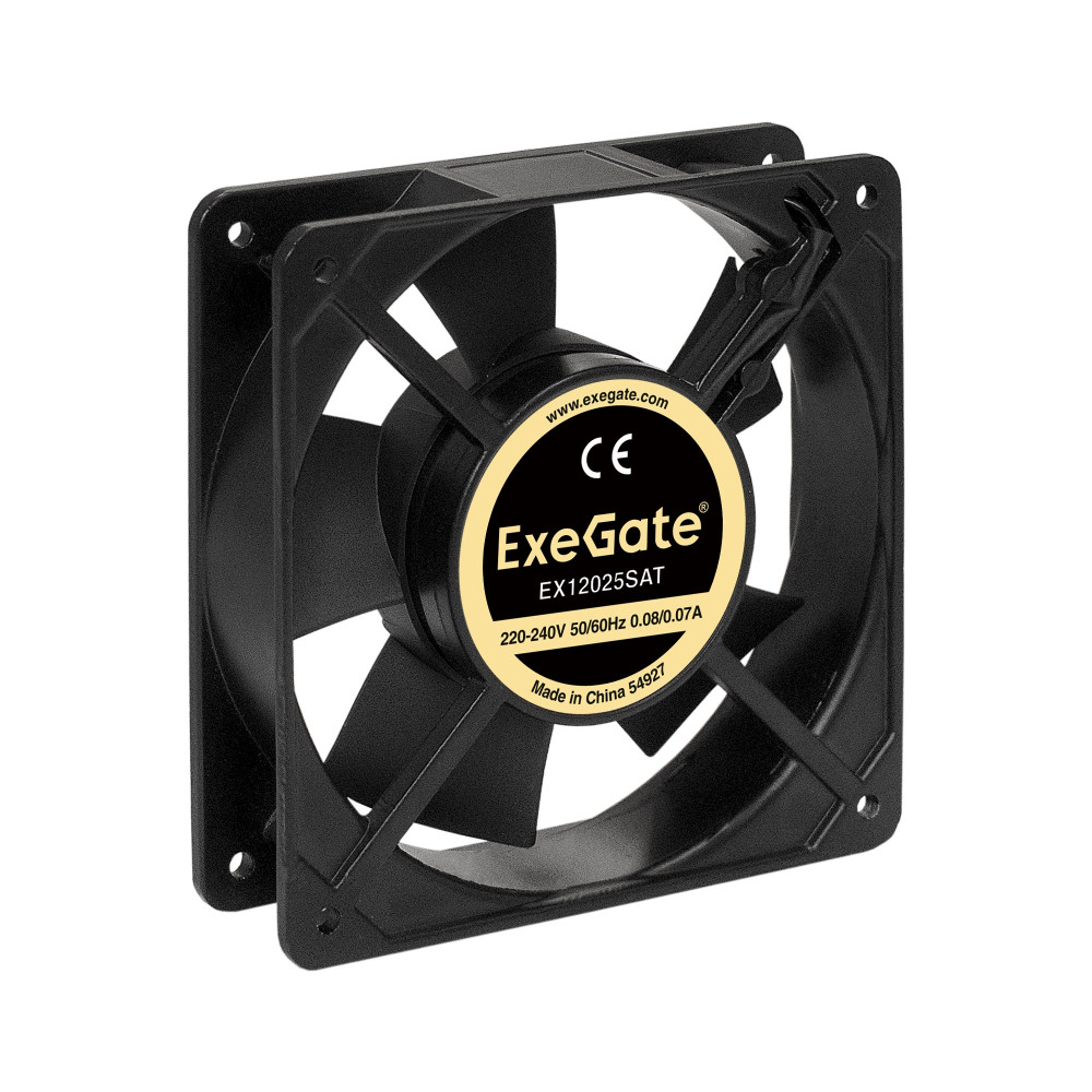 Вентилятор 220В AC ExeGate EX12025SAT (120x120x25 мм, Sleeve bearing (подшипник скольжения), клеммы, 2100RPM, 31dBA)