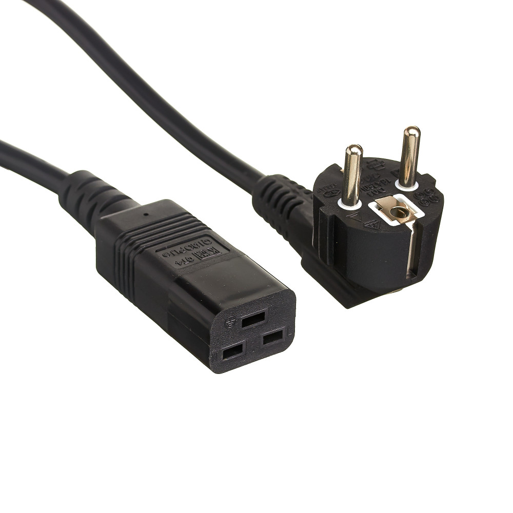 Кабель питания ExeGate Power PC19-10P-Schuko->C19/3x1.5Cu (Евровилка Schuko->C19, VDE-250V-3*1.5mm2, медь, черный, 16А, 10м)