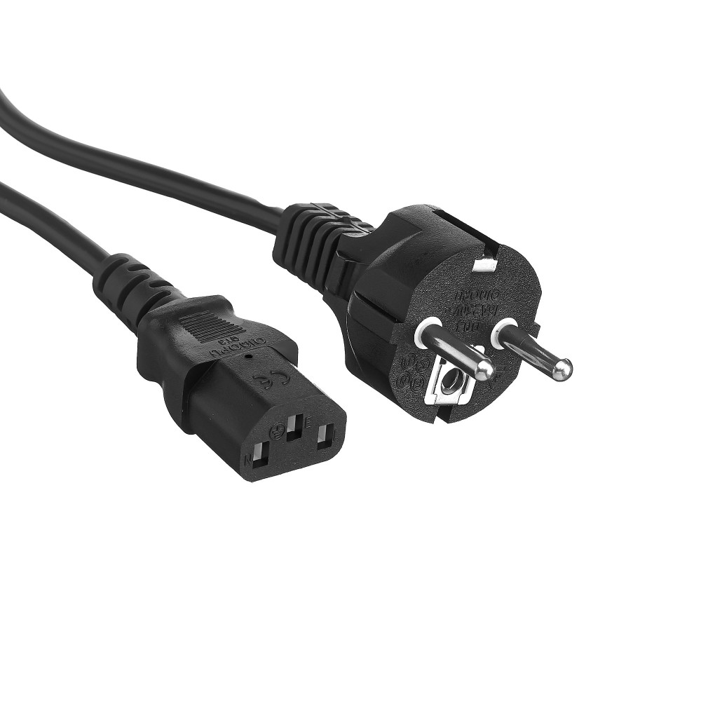 Кабель питания ExeGate OfficePC PC-1.2 450W-Schuko->C13 (Евровилка Schuko ->C13, черный, 1.2м)