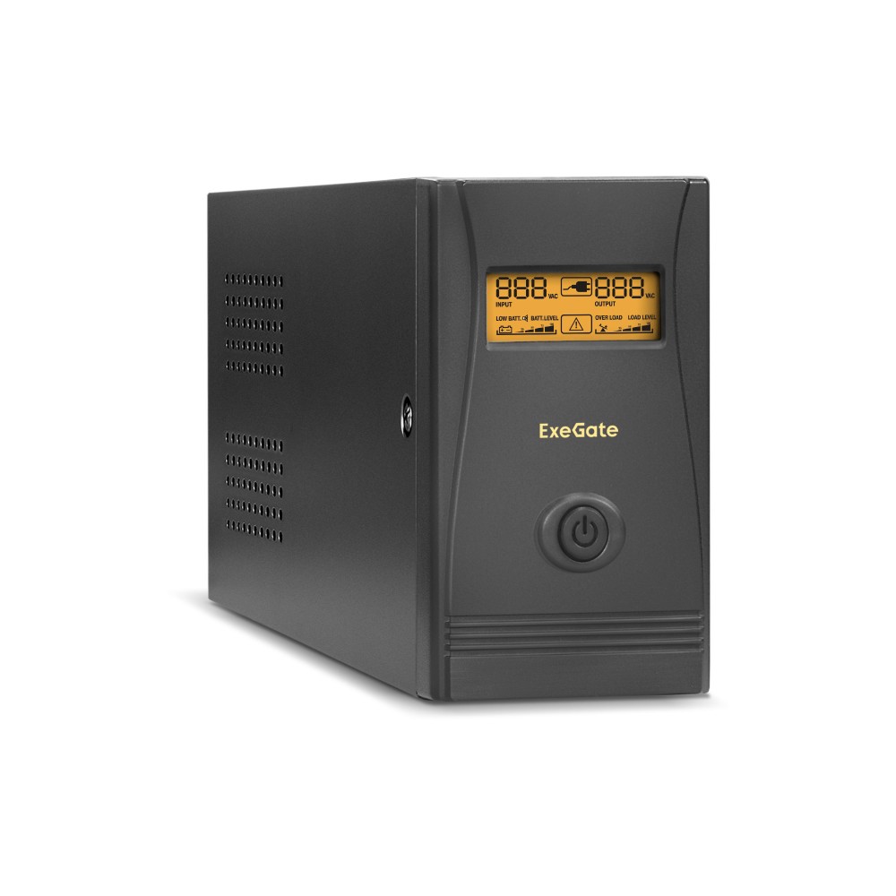 ИБП ExeGate Power Smart ULB-850.LCD.AVR.2SH.RJ <850VA/480W, LCD, AVR, 2*Schuko, RJ45/11, металлический корпус, Black>