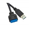 Планка USB на переднюю панель ExeGate U3H-619, 3,5", 2*USB3.0+2*TypeC, черная, металл, подсоединение к мат. плате