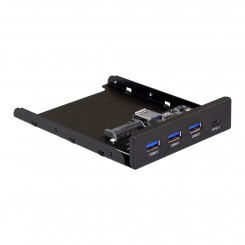 Планка USB на переднюю панель ExeGate U3H-623, 3,5", 3*USB3.0+1*TypeC, черная, металл, подсоединение к мат. плате