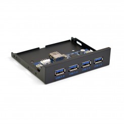 Планка USB на переднюю панель ExeGate U3H-625, 3,5", 4*USB3.0, черная, металл, подсоединение к мат. плате
