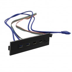 Планка USB на переднюю панель ExeGate U5H-614, 5.25", 2*USB+2*USB3.0, черная, подсоединение к мат. плате