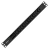 Блок розеток с разъемом подключения C20 ExeGate ServerPro PDU-19H007 Al-12C13-C20 (19", 1U, Алюминий, 12 IEC 320 C13, C20, индикатор питания, черный, RTL)