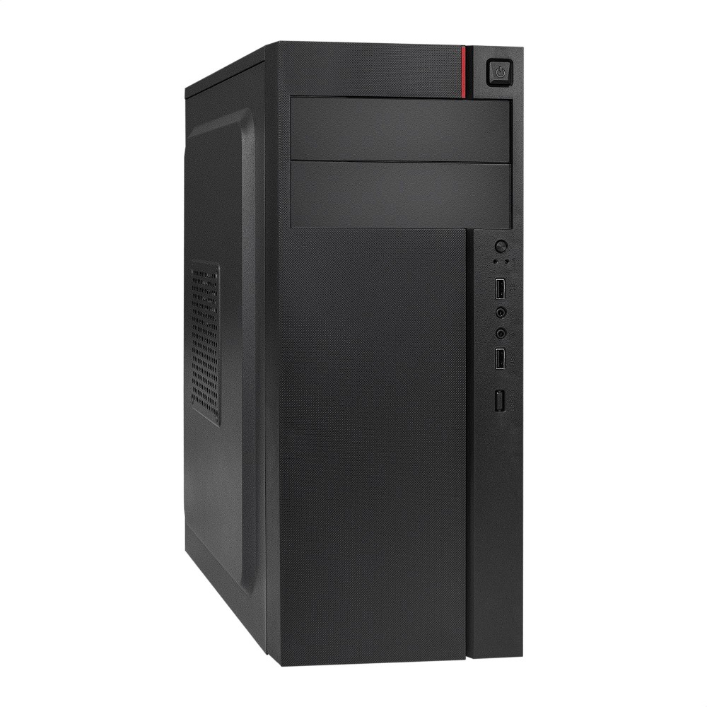 Корпус Miditower ExeGate AA-440 (ATX, без БП, 2*USB, аудио, черный)