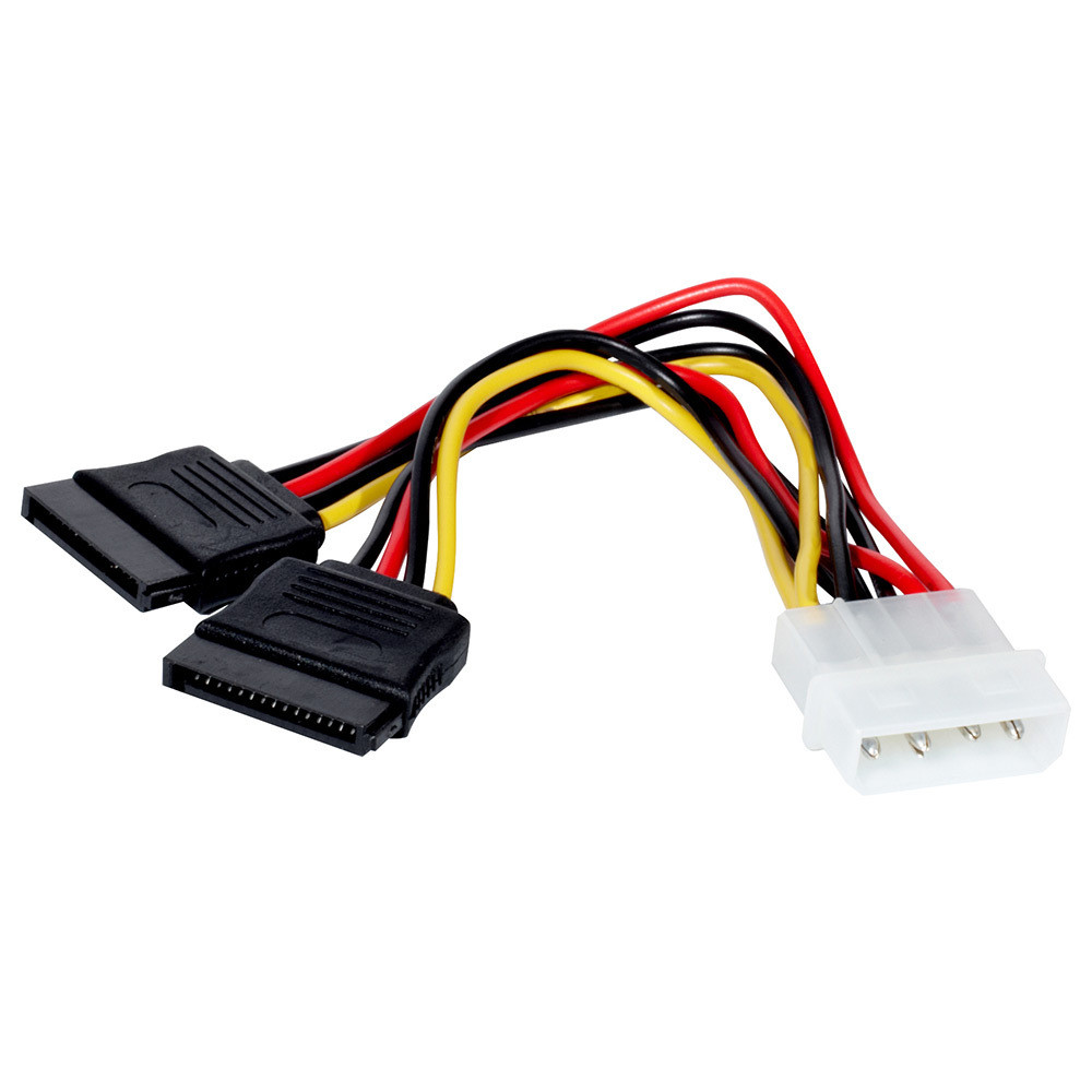 Кабель питания SATA ExeGate EX-CC-SATA-PSY (Molex 4pin/2xSATA15pin, 0,15м)