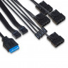 Корпус Minitower ExeGate Mistery R3-NPX400 (mATX, БП 400NPX с вент. 12 см, 2*USB+1*USB3.0, аудио, черный, 4 вент. 12см с RGB подсветкой, боковая панель - закаленное стекло)