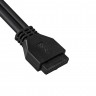 Планка USB на переднюю панель ExeGate U5H-615, 5,25", 2*USB3.0, черная, металл, подсоед. к MB