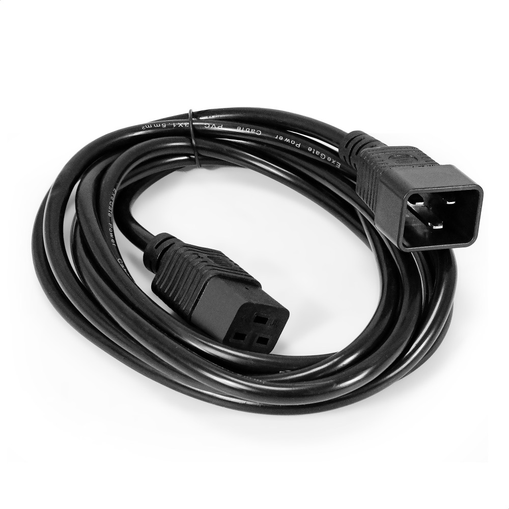 Кабель питания (UPS) ExeGate Power EC20-3P-C19->C20/3x1.5Cu (IEC 320 C19->C20, VDE-250V-3*1.5mm2, медь, черный, 16А, 3м)