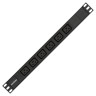 Блок розеток с кабелем с евровилкой ExeGate ServerPro PDU-19H013 Al-6C19-EU3CU (19", 1U, Алюминий, 6 IEC 320 C19, кабель с евровилкой VDE-250V-16A-3*1.5mm2, медь, 3 метра, индикатор питания, черный, RTL)