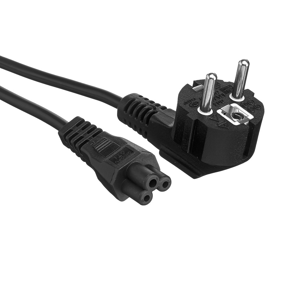 Кабель питания ноутбуков ExeGate Special PC5-1.8S-Schuko->C5/3x0.5 (Евровилка Schuko->C5, 3*0.5mm2, CCA, черный, 1.8м)