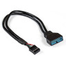 Кабель-переходник USB 2.0-USB 3.0 ExeGate EX-CC-U3U2-0.3 (9pin(F)/19pin(M), 0,3м)