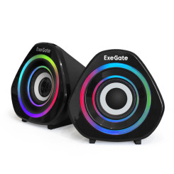 Акустическая система 2.0 ExeGate Accord 210 (питание USB, 2х3Вт (6Вт RMS), 60-20000Гц, цвет черный, RGB подсветка, Color Box)