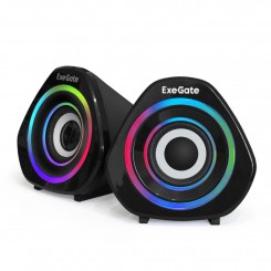 Акустическая система 2.0 ExeGate Accord 210 (питание USB, 2х3Вт (6Вт RMS), 60-20000Гц, цвет черный, RGB подсветка, Color Box)