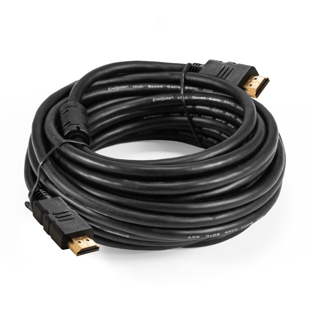 Кабель HDMI ExeGate EX-CC-HDMI-7.5F (19M /19M, 7,5м, v1.4b, ферритовые кольца, позолоченные контакты)