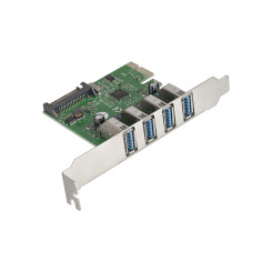 Контроллер ExeGate EXE-314 (PCI-E x1 v2.0, 4*USB3.0 ext., разъем доп.питания SATA 15pin, VIA Labs Chipset VL805)
