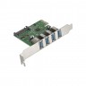 Контроллер ExeGate EXE-314 (PCI-E x1 v2.0, 4*USB3.0 ext., разъем доп.питания, VIA Labs Chipset VL805)