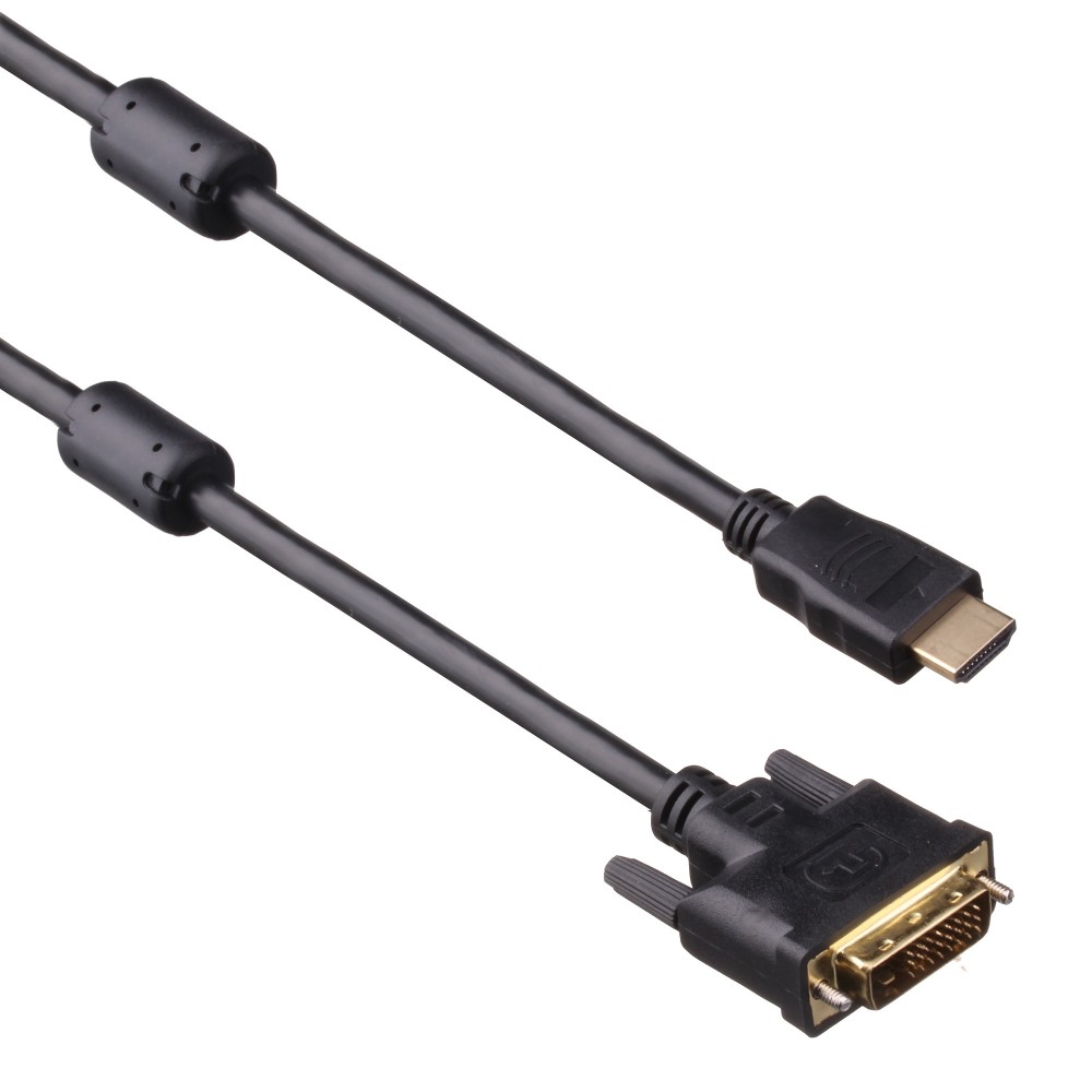 Кабель HDMI-DVI ExeGate EX-CC-HDMIM-DVIM-1.8 (19M/25M, dual link, 2 фильтра, 1,8м, позолоченные контакты)