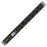 Блок розеток с автоматом защиты ExeGate ServerPro PDU-19H610 Al-6S-EU2.5CU-1P (19", 1U, Алюминий, 6 Schuko, кабель с евровилкой VDE-250V-16A-3*1.5mm2, медь, 2.5 метра, защита от перегрузки, черный, RTL)
