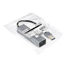 USB-Хаб (концентратор) 4-в-1 ExeGate DUB-4 (кабель-адаптер USB3.0 --> 4xUSB3.0, Plug&Play, корпус алюминиевый, серебристый)