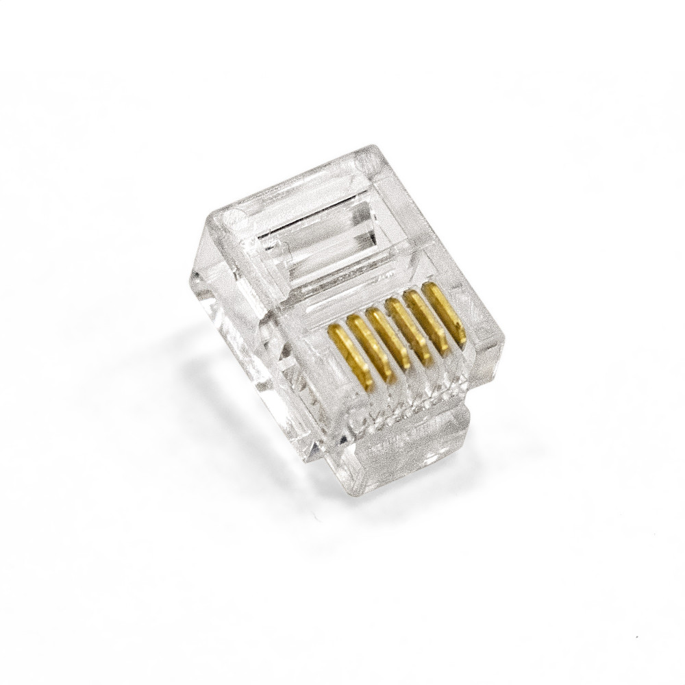 Коннектор ExeGate PL12-6P6C-100 RJ-12 телефонный разъем (6P6C), золотое напыление (100шт)