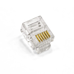 Коннектор ExeGate PL12-6P6C-100 RJ-12 телефонный разъем (6P6C), золотое напыление (100шт)