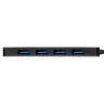 USB-Хаб (концентратор) 4-в-1 ExeGate DUB-4P/1 (кабель-адаптер USB3.0 --> 4xUSB3.0, доп. разъем USB Type-C для подключения источника питания, Plug&Play, черный)