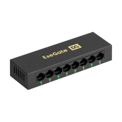Коммутатор неуправляемый ExeGate EDES-1008D (8-портовый UTP 10/100Mbps, металлический корпус, с функцией энергосбережения (EEE), настольный/настенный)