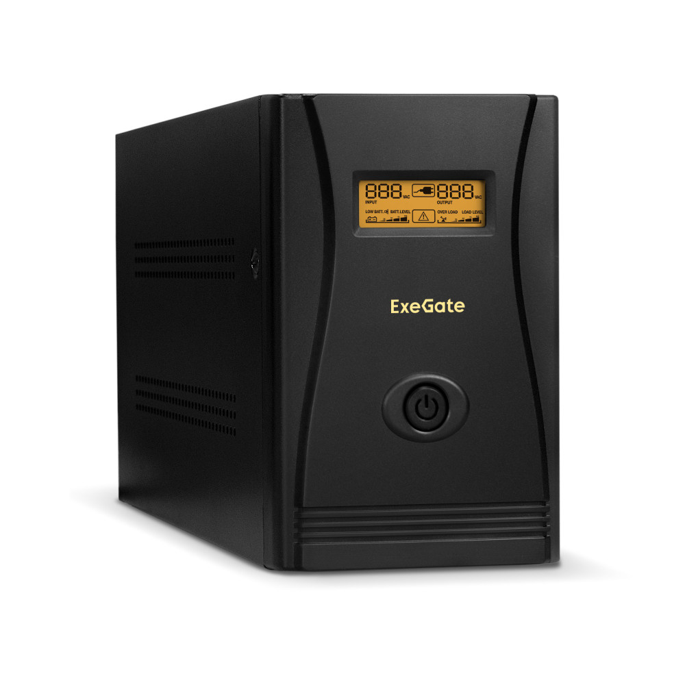 ИБП ExeGate SpecialPro Smart LLB-2200.LCD.AVR.4SH.RJ.USB (2200VA/1300W, LCD, AVR,4*Schuko,RJ45/11,USB, батарея 12V 9Ah - 2 шт., металлический корпус, Black)