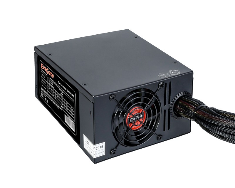 Серверный БП 500W ExeGate ServerPRO-500ADS (ATX, APFC, КПД 82% (80 PLUS), 2x8cm fans, 20+4pin, (4+4)pin, PCIe, 9xSATA, black)