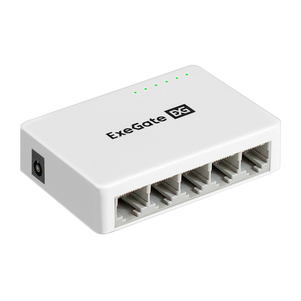 Коммутатор неуправляемый ExeGate EDGS-1005С (5-портовый гигабитный UTP 10/100/1000 Base-T, с функцией энергосбережения (EEE), настольный)