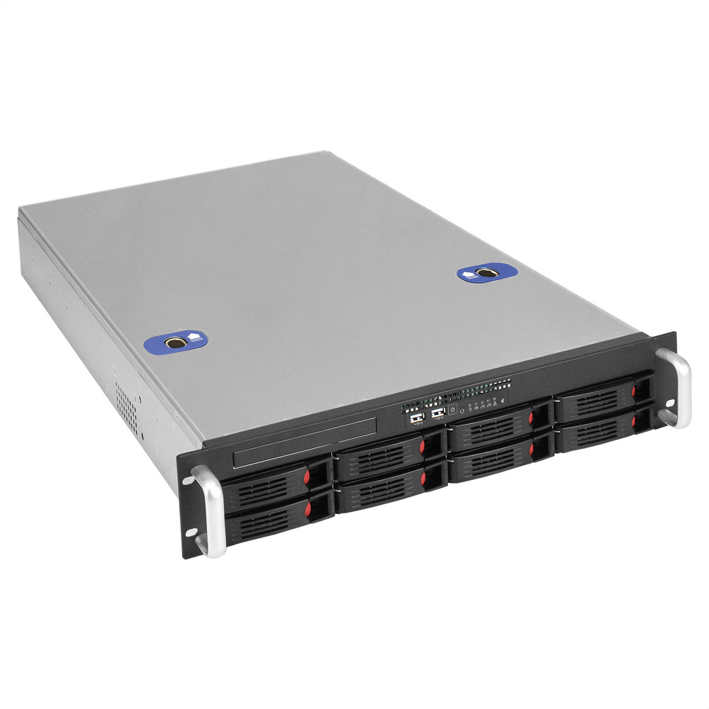 Серверный корпус ExeGate Pro 2U660-HS08 <RM 19", высота 2U, глубина 660, без БП, 8xHotSwap, USB>