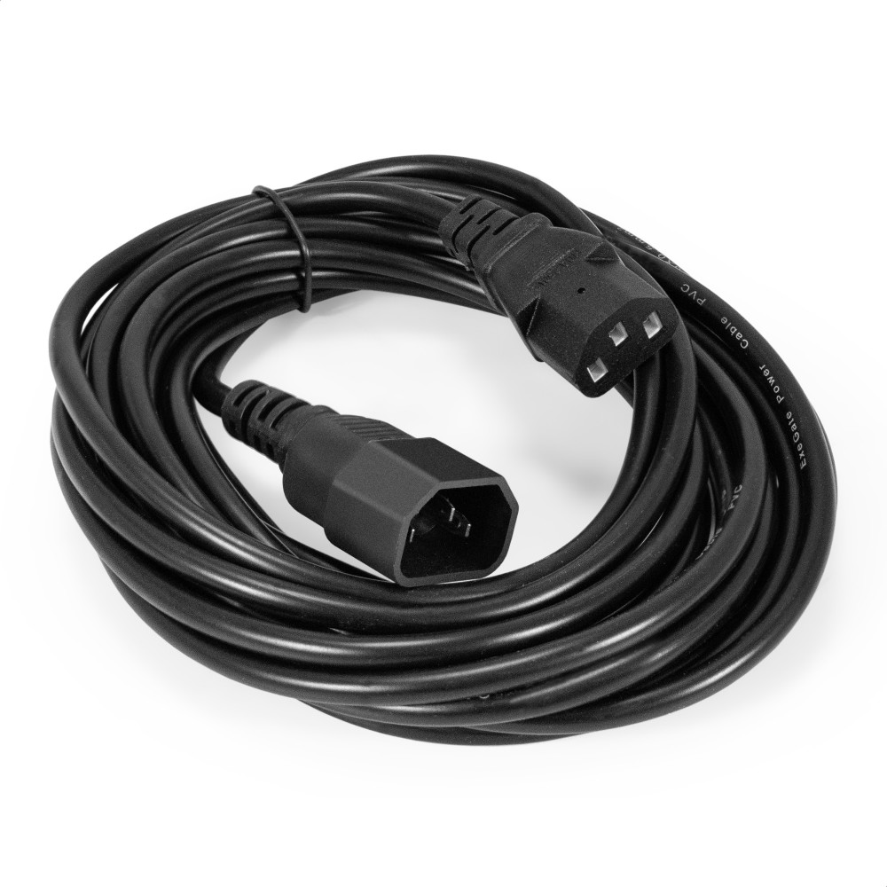Кабель питания ExeGate Power EC-5P-C13->C14/3x0.5Cu (C13->C14, VDE-250V-3*0.5 mm2, медь, черный, 6A, 5м)