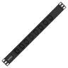 Блок розеток с кабелем с евровилкой ExeGate ServerPro PDU-19H809 Al-8C13-EU2.5CU (19", 1U, Алюминий, 8 IEC 320 C13, кабель с евровилкой VDE-250V-16A-3*1.5mm2, медь, 2.5 метра, индикатор питания, черный, RTL)