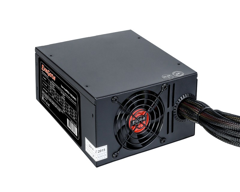Серверный БП 700W ExeGate ServerPRO-700ADS (ATX, APFC, КПД 82% (80 PLUS), 2x8cm fans, 24pin, 2x(4+4)pin, 2xPCIe, 9xSATA, black)