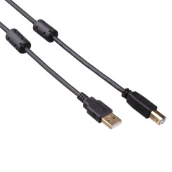 Кабель USB 2.0 ExeGate EX-CCF-USB2-AMBM-3.0 (Am/Bm, 3м, 2 фильтра)