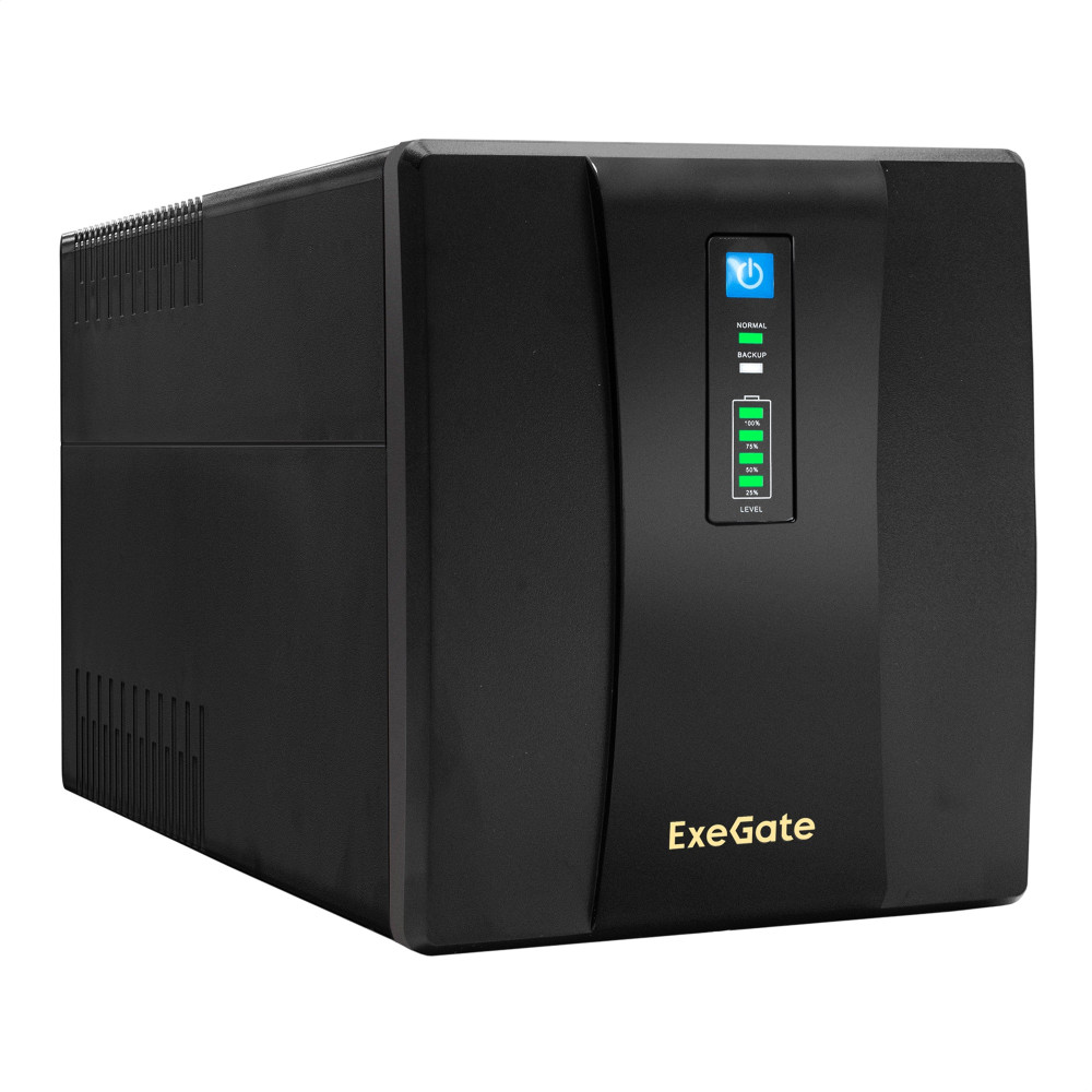 ИБП ExeGate SpecialPro UNB-1200.LED.AVR.4SH.USB (1200VA/750W,LED, AVR, 4*Schuko, USB, батарея 12V 7.2Ah - 2 шт., Black)