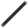 Блок розеток с кабелем с вилкой C14 ExeGate ServerPro PDU-19H906 Al-9S-C14-2.5CU (19", 1U, Алюминий, 9 Schuko, кабель с вилкой C14 VDE-250V-10A-3*1.0mm2, медь, 2.5 метра, индикатор питания, черный, RTL)
