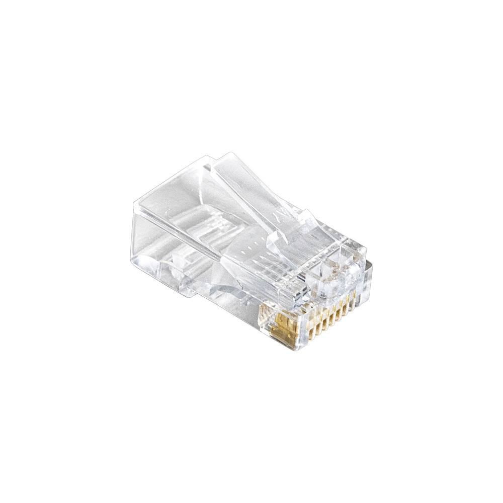 Коннектор ExeGate PL45-C6-8P8C-100 RJ-45 Кат.6 (8P8C) под одножильный кабель UTP, золотое напыление (100шт)