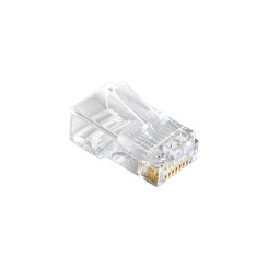 Коннектор ExeGate PL45-C6-8P8C-100 RJ-45 Кат.6 (8P8C) под одножильный кабель UTP, золотое напыление (100шт)