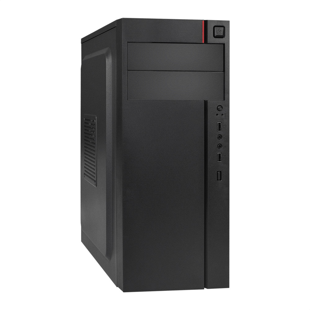 Корпус Miditower ExeGate AA-440-UNS400 (ATX, БП UNS400 с вент. 12см, 2*USB, аудио, черный)